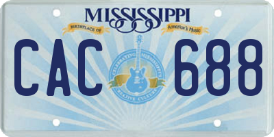 MS license plate CAC688
