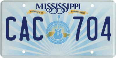 MS license plate CAC704