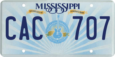 MS license plate CAC707
