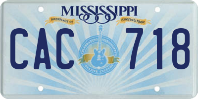 MS license plate CAC718