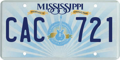 MS license plate CAC721