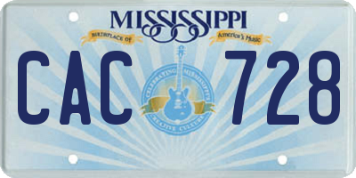 MS license plate CAC728