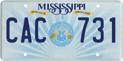 MS license plate CAC731