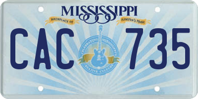 MS license plate CAC735