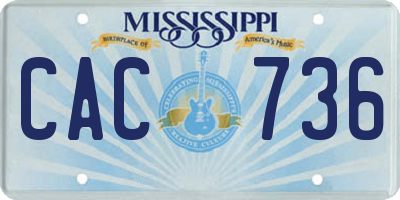 MS license plate CAC736