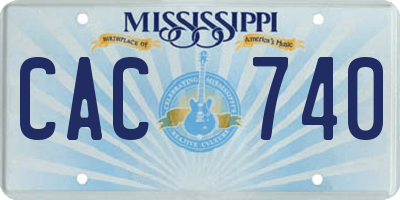 MS license plate CAC740