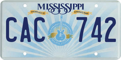 MS license plate CAC742