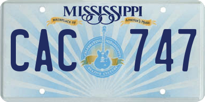 MS license plate CAC747