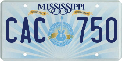 MS license plate CAC750