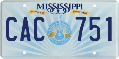 MS license plate CAC751