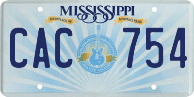 MS license plate CAC754