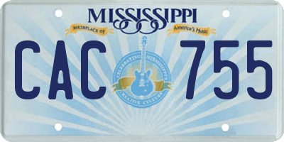 MS license plate CAC755