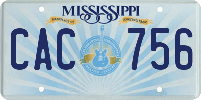 MS license plate CAC756