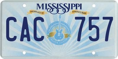 MS license plate CAC757