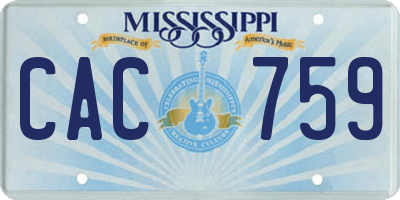 MS license plate CAC759