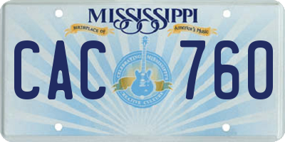 MS license plate CAC760