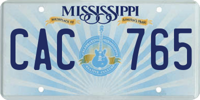 MS license plate CAC765
