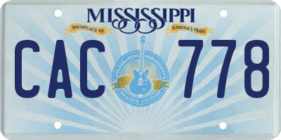 MS license plate CAC778