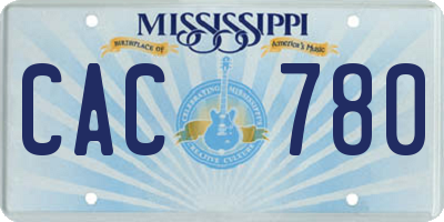 MS license plate CAC780