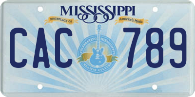 MS license plate CAC789