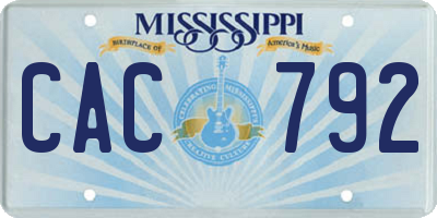 MS license plate CAC792