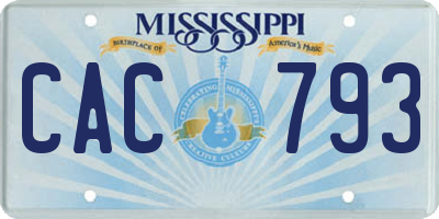 MS license plate CAC793