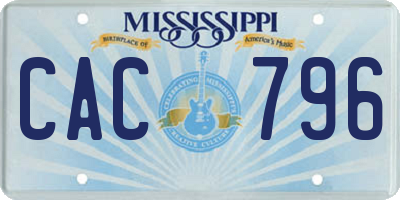 MS license plate CAC796