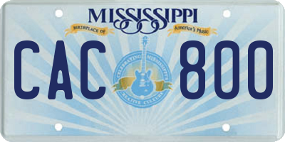 MS license plate CAC800