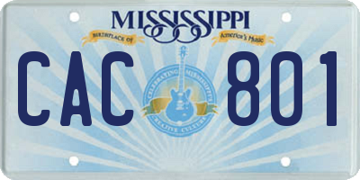 MS license plate CAC801