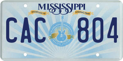 MS license plate CAC804