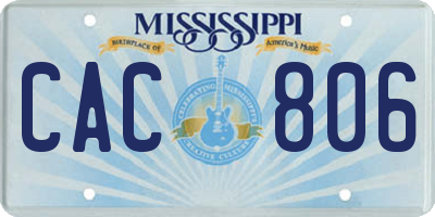 MS license plate CAC806