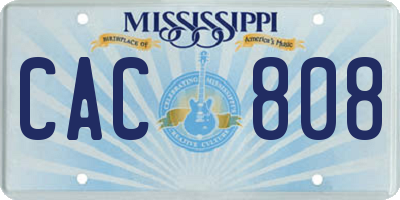 MS license plate CAC808