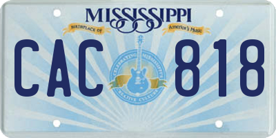 MS license plate CAC818
