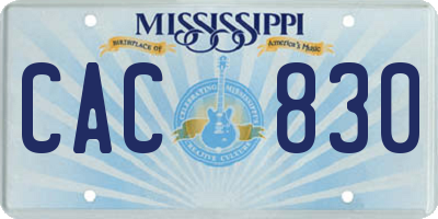 MS license plate CAC830