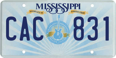 MS license plate CAC831