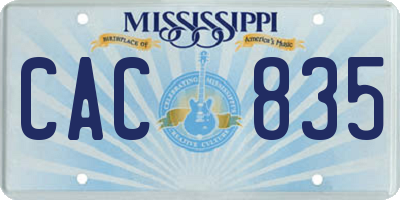 MS license plate CAC835