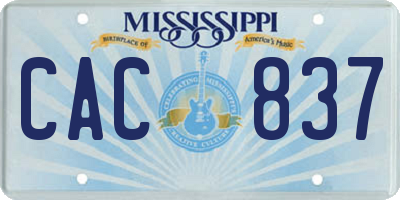 MS license plate CAC837