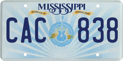 MS license plate CAC838