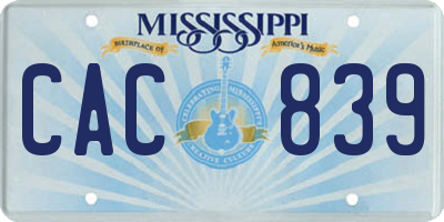 MS license plate CAC839