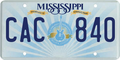 MS license plate CAC840