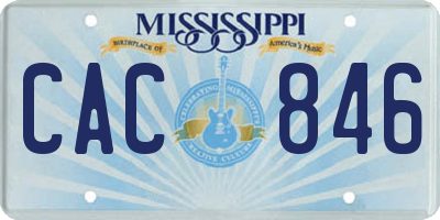 MS license plate CAC846