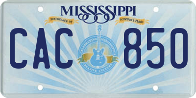 MS license plate CAC850