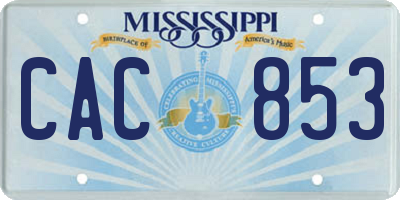 MS license plate CAC853