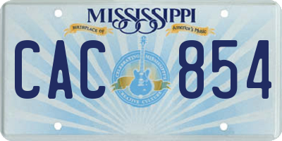 MS license plate CAC854
