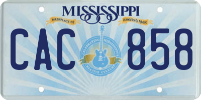 MS license plate CAC858
