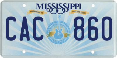 MS license plate CAC860