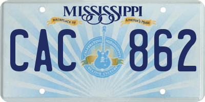 MS license plate CAC862