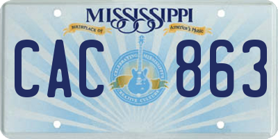 MS license plate CAC863
