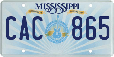 MS license plate CAC865