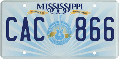 MS license plate CAC866